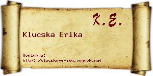 Klucska Erika névjegykártya